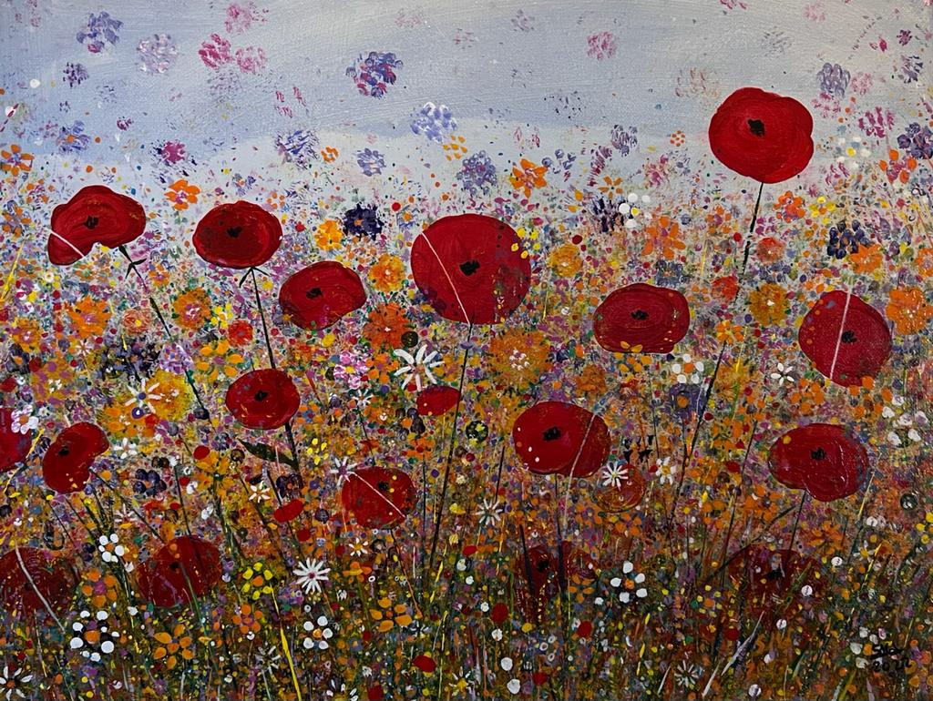 Amber Meadow Poppies - Original
