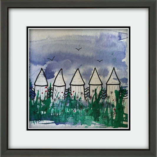 Beach Hut Waves - Original