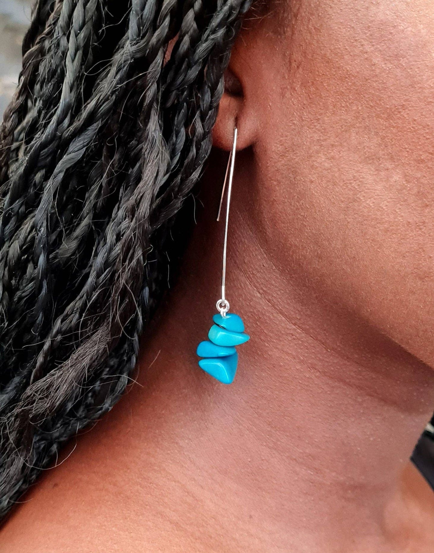 Pretty Pink Eco-Jewellery - Tagua Shavings Drop Earrings: Green