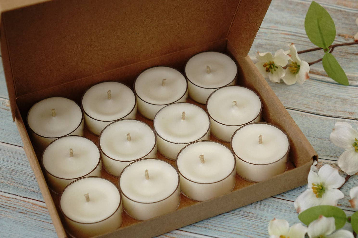 Unscented Natural Soy Wax Tealight Candles