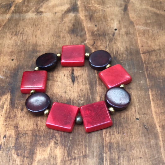 Tagua Bracelet VIRGINIA Red - Small