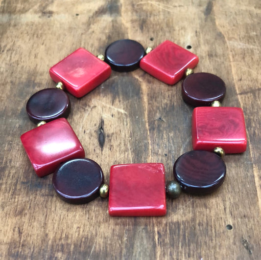 Tagua Bracelet LUZ Red - Medium
