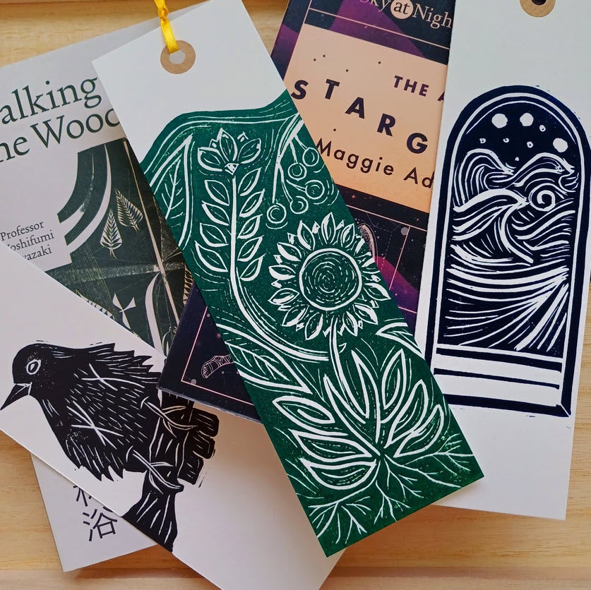 Hand-printed bookmarks