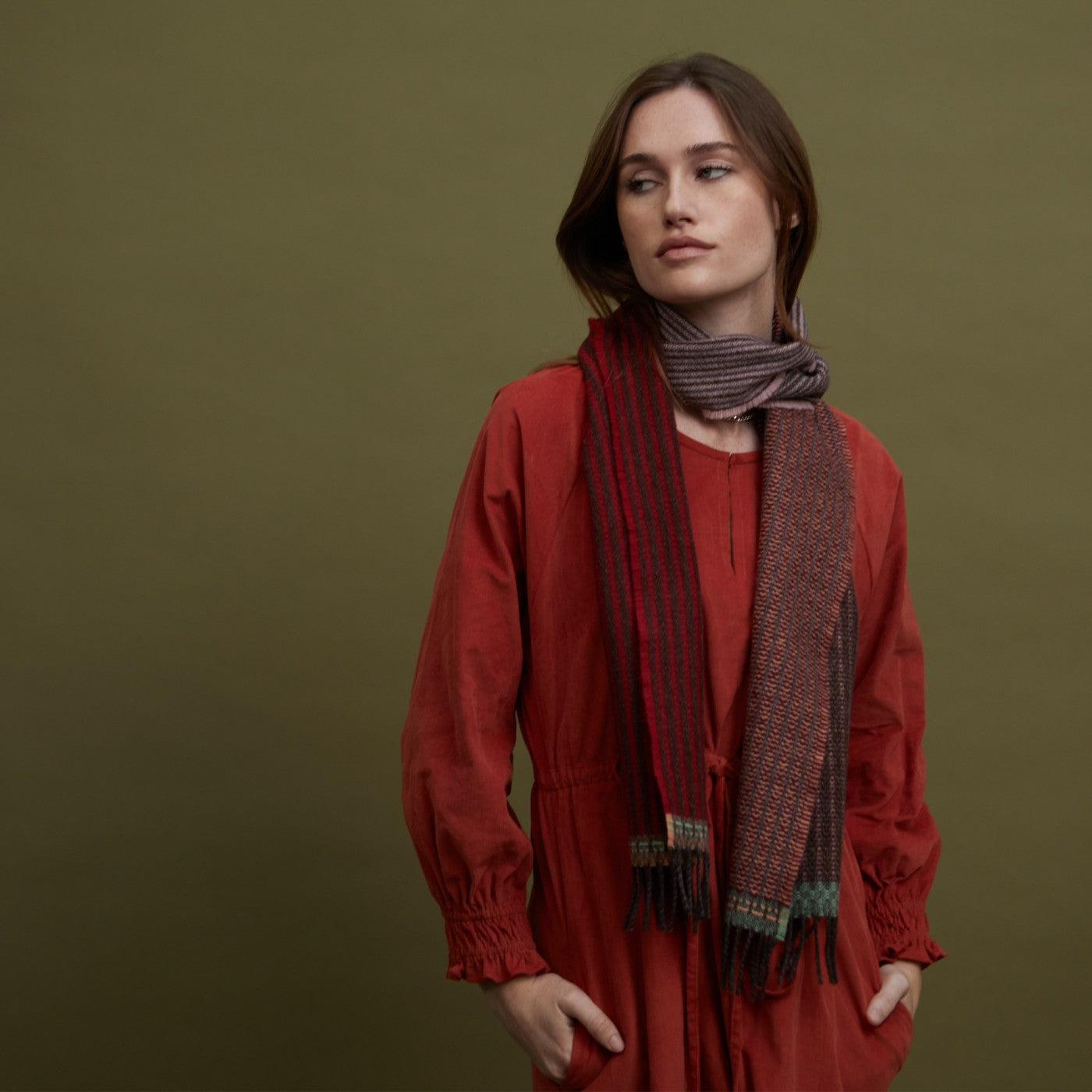 Chatham Flame Lambswool Scarf