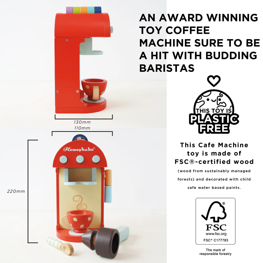 Wooden Toy Coffee Machine & Pods