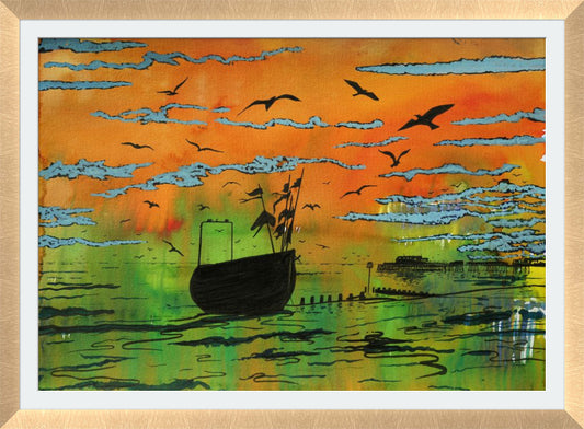 Sunset Catch - Mount - Aluminium Bronze Copper - Mount - 30mm - Frame - 90cm x 66cm