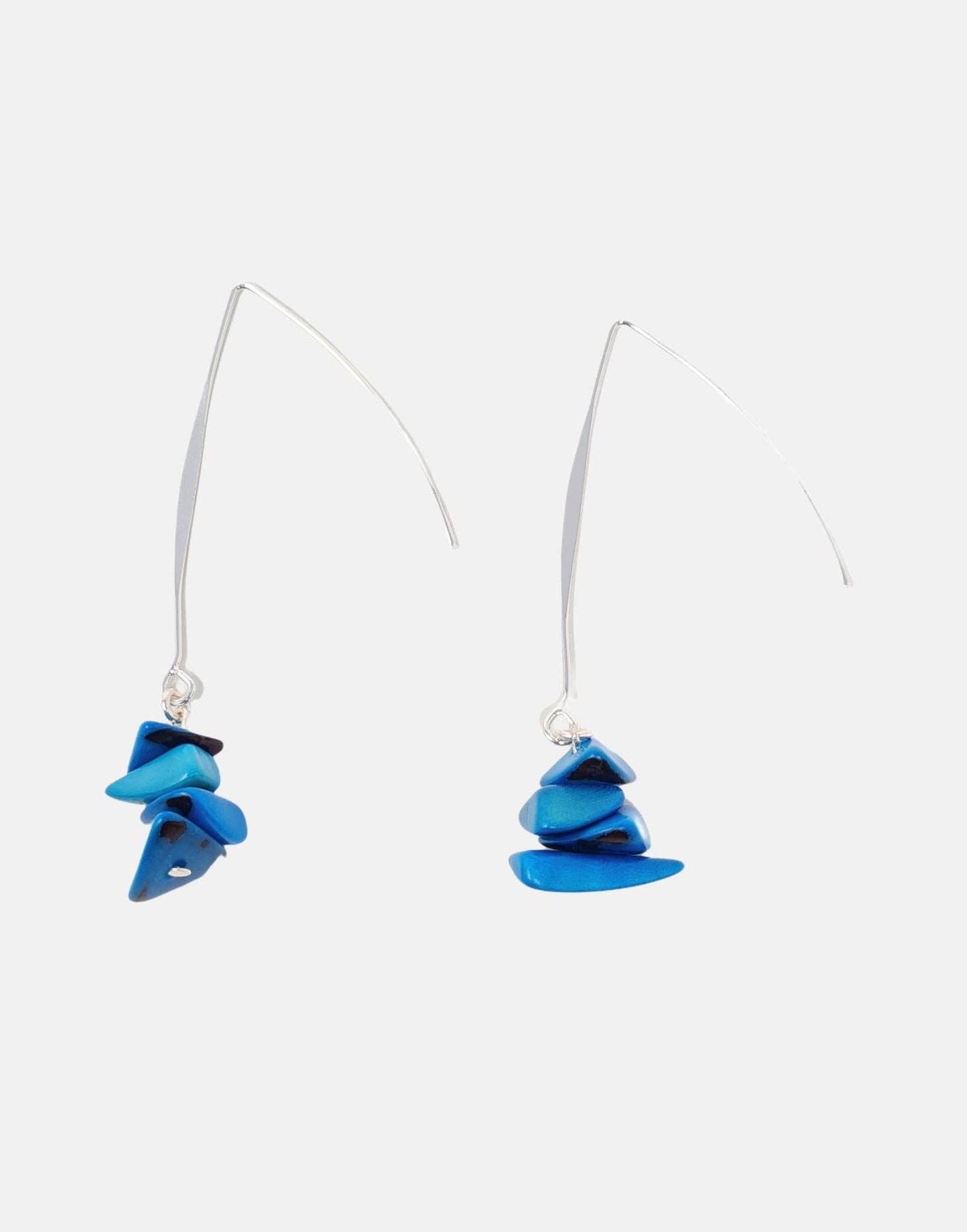 Pretty Pink Eco-Jewellery - Tagua Shavings Drop Earrings: Orange