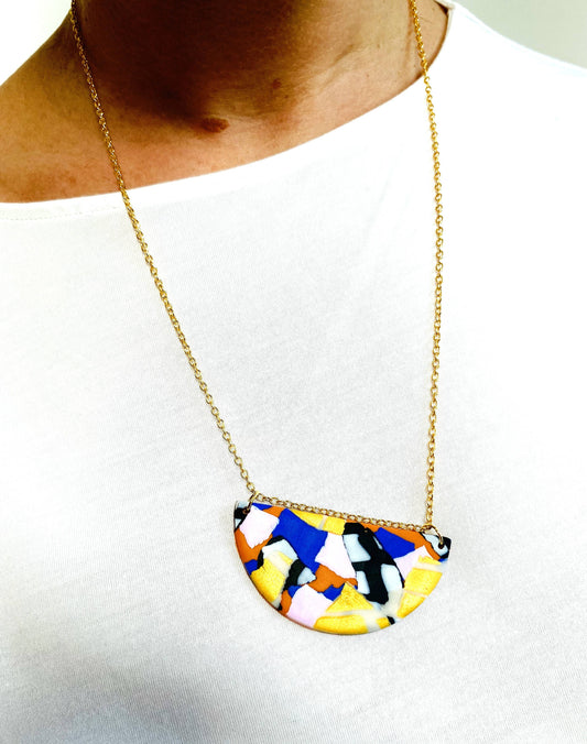 No Shrinking Violet - Landscape - Statement Necklace - Medium