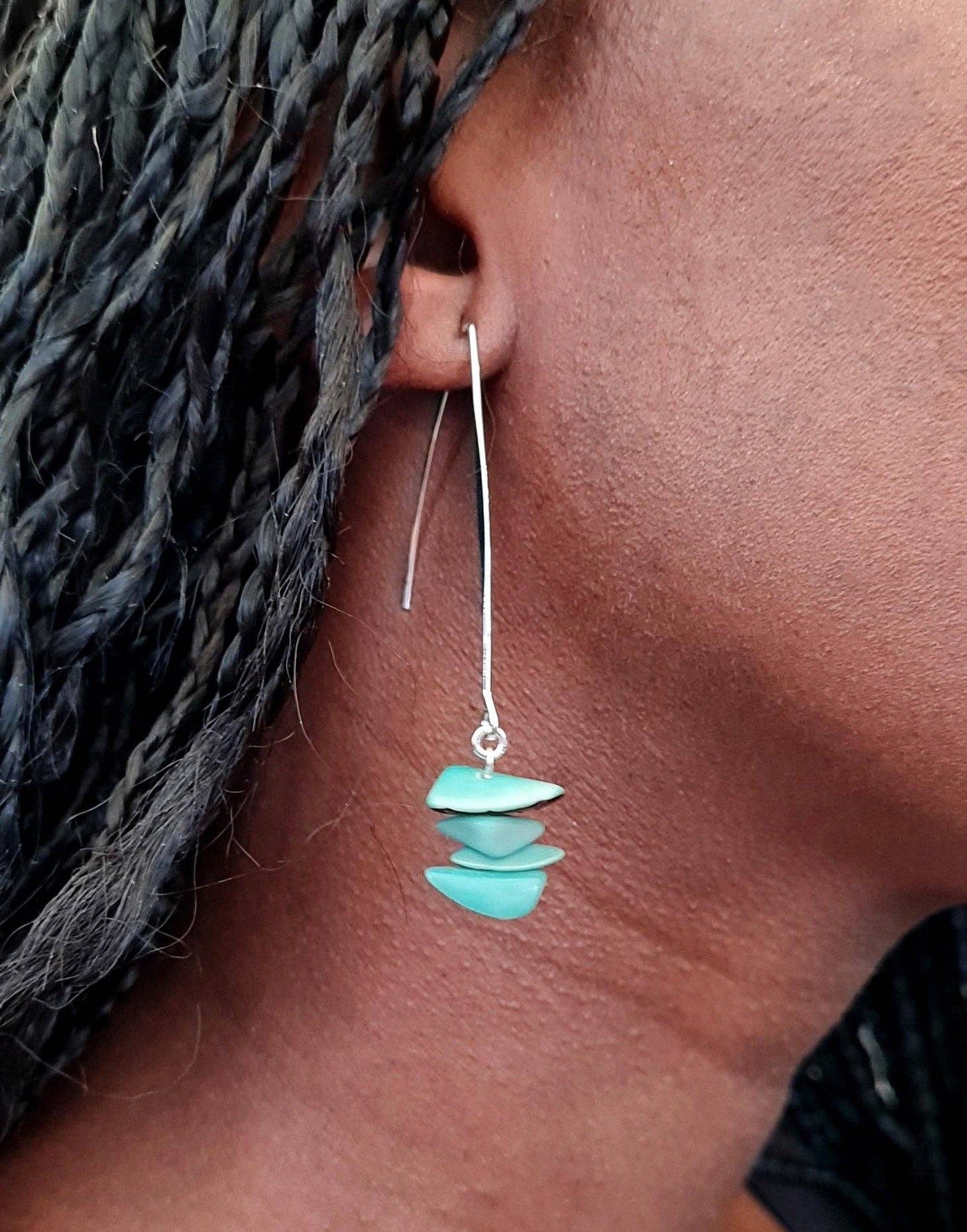 Pretty Pink Eco-Jewellery - Tagua Shavings Drop Earrings: Orange