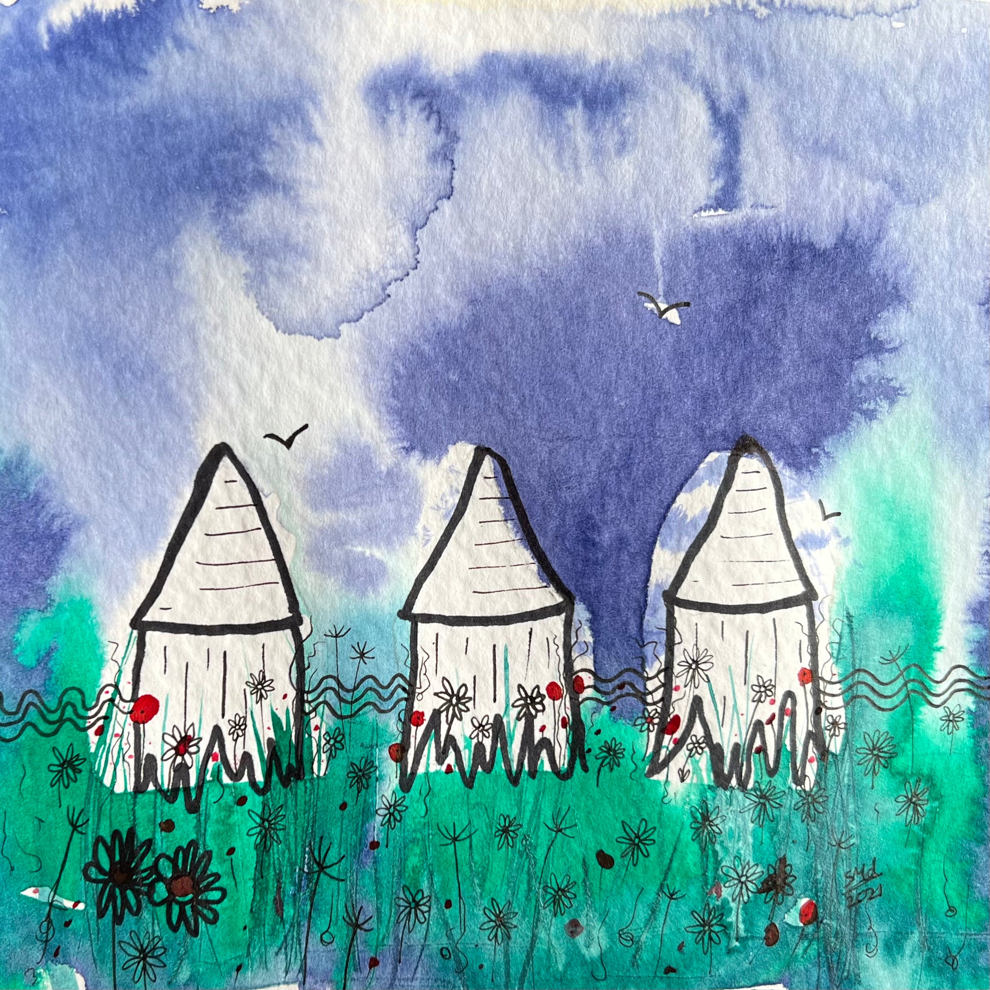 Beach Hut Meadow - Gigglewick Gallery