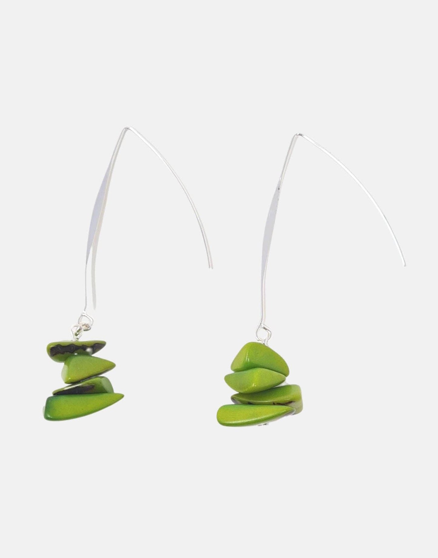 Pretty Pink Eco-Jewellery - Tagua Shavings Drop Earrings: Orange