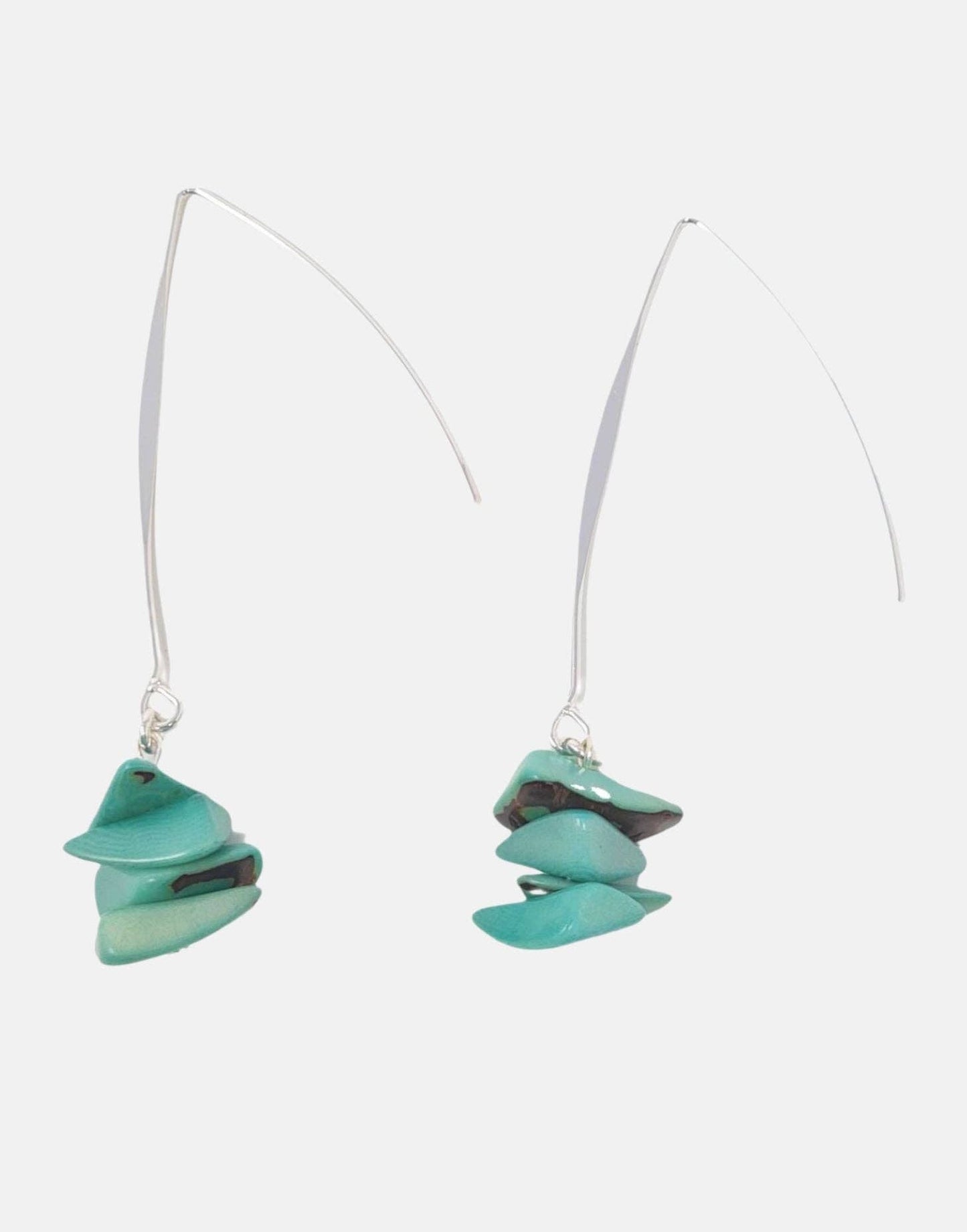 Pretty Pink Eco-Jewellery - Tagua Shavings Drop Earrings: Orange