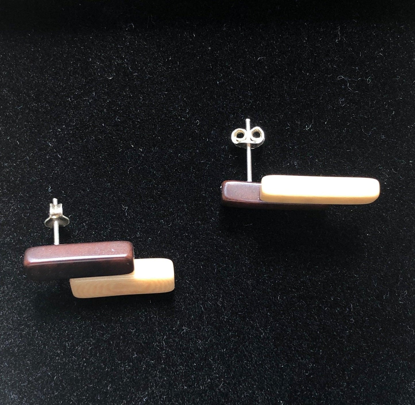 Nodova Clac Cream Caramel Earrings - Gigglewick Gallery