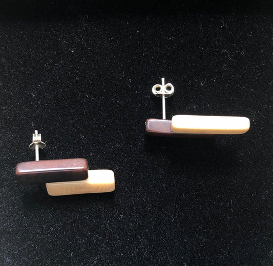 Nodova Clac Cream Caramel Earrings - Gigglewick Gallery