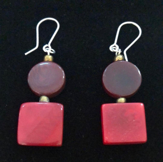 Nodova LUZ Earrings Red Dark Red - Gigglewick Gallery