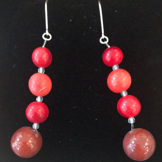 NODOVA - TAHAA Earrings Red Trio - Gigglewick Gallery