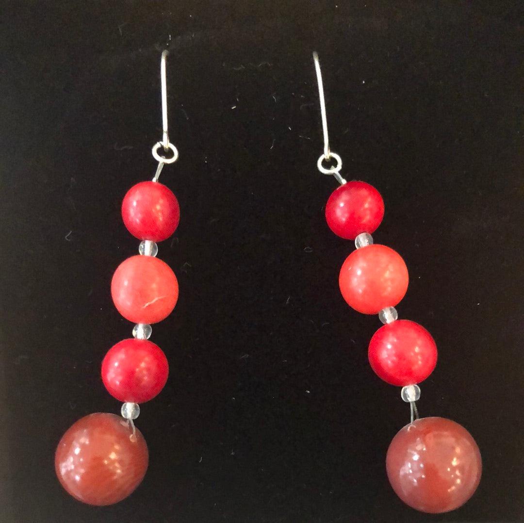 NODOVA - TAHAA Earrings Red Trio - Gigglewick Gallery