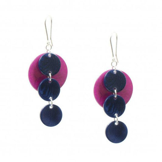 NODOVA - Thais Earrings - Marine Blue / Fuchsia - Gigglewick Gallery