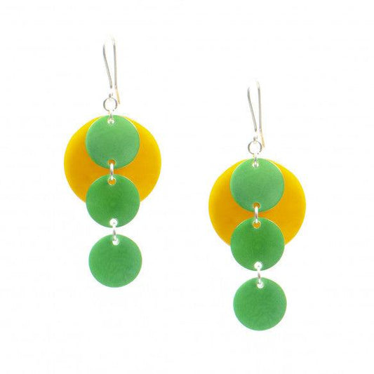 NODOVA - Thais Earrings - Saffron Yellow / Prairie Green - Gigglewick Gallery