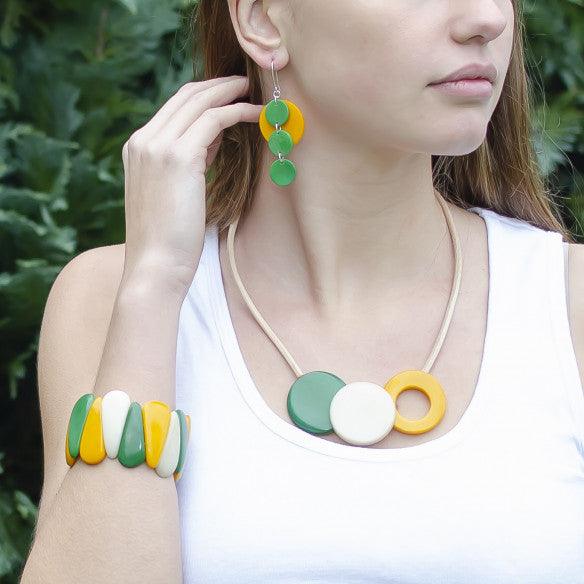 NODOVA - Thais Earrings - Yellow / Red - Gigglewick Gallery