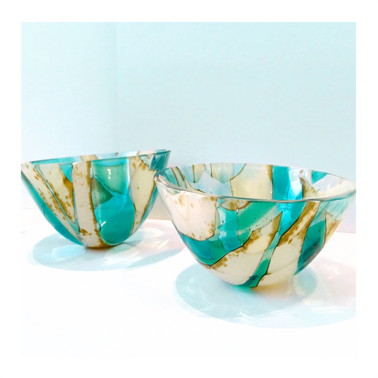 'Where the Leys Lie' - Handcrafted Kiln Formed Glass Bowl