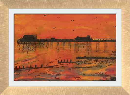 Twilight Pier - With Mount - Aluminium Bronze Copper Frame - Mount 20mm - Frame 45cm x 33cm