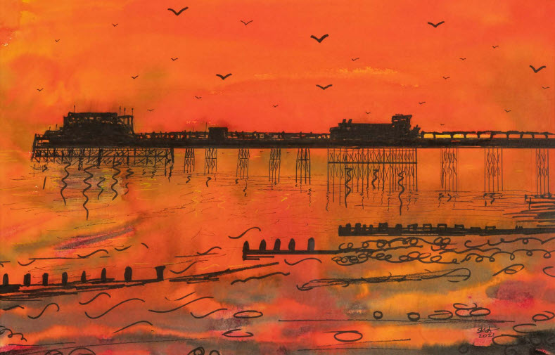 Twilight Pier (Original Sold)