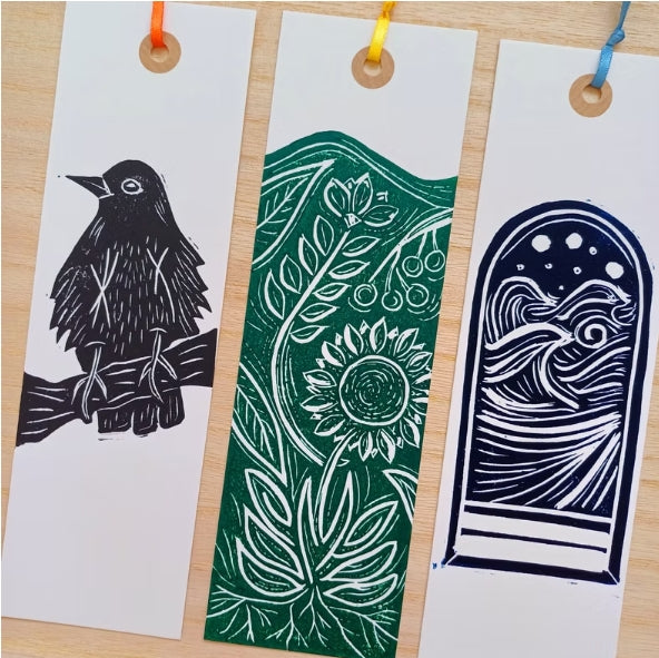 Hand-printed bookmarks