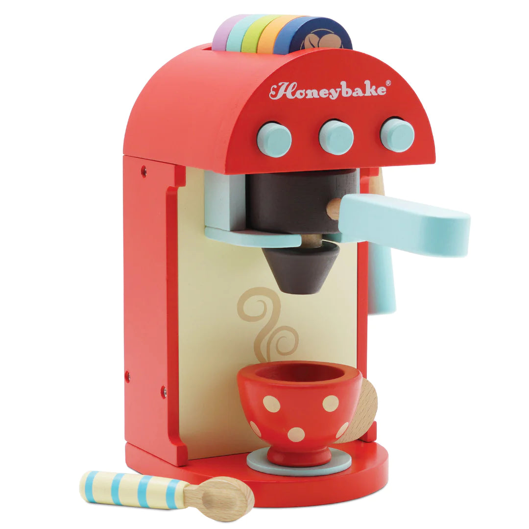 Wooden Toy Coffee Machine & Pods