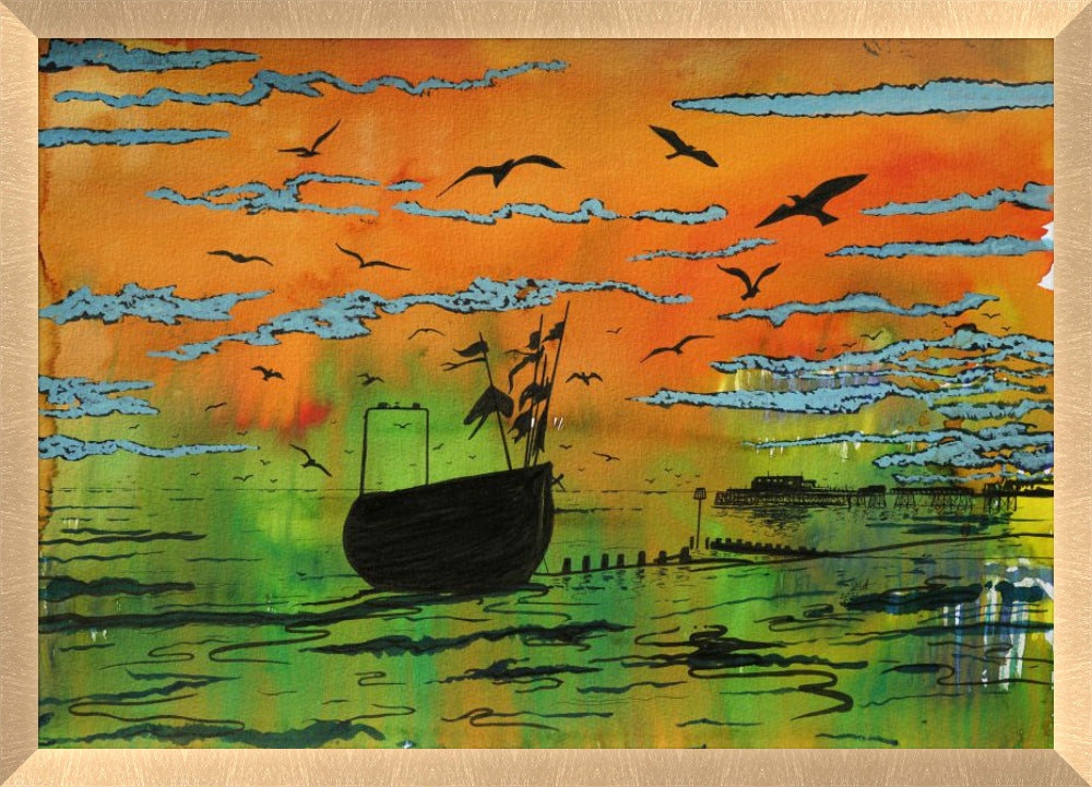 Sunset Catch- No Mount - Aluminium Bronze Copper Frame 30mm - 85cm x 61cm