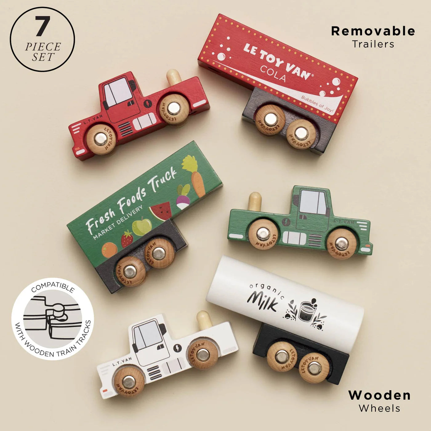 Wooden Trailer Truck Set