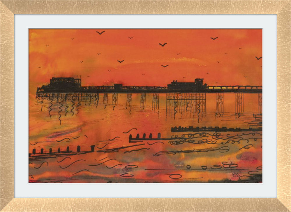 Twilight Pier - With Mount - Aluminium Bronze Copper Frame 30mm - 60cm x 43cm