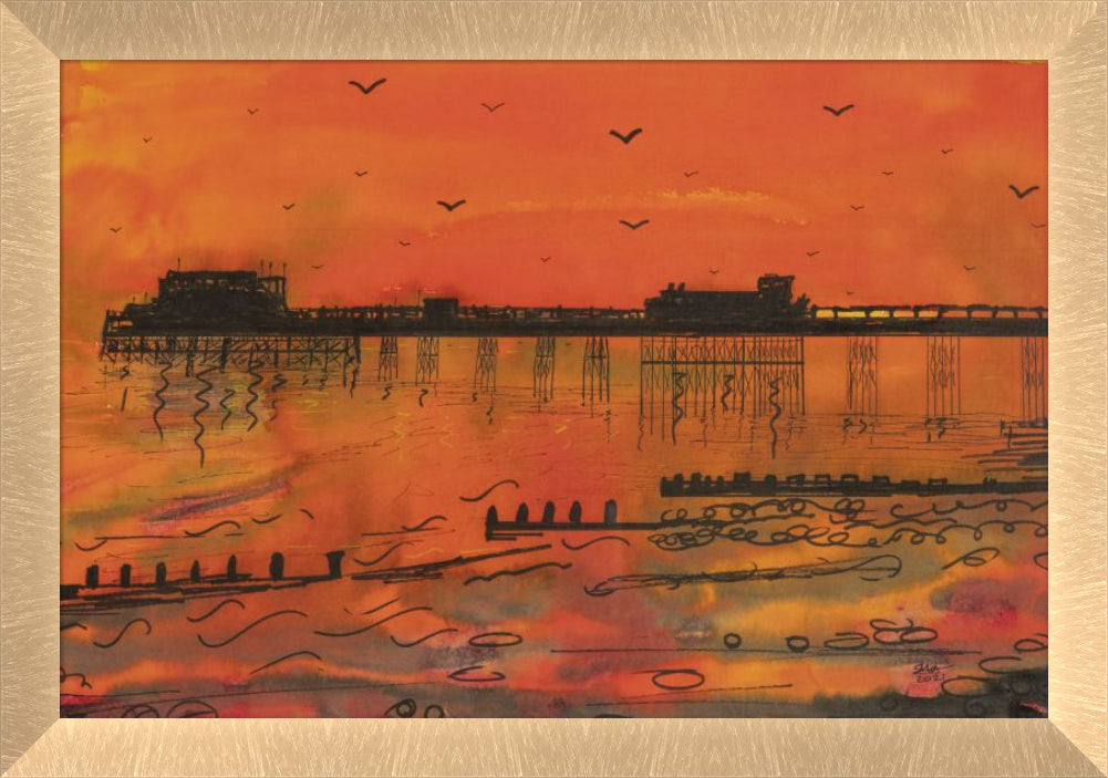 Twilight Pier- No Mount - Aluminium Bronze Copper Frame 30mm - 55cm x 38cm