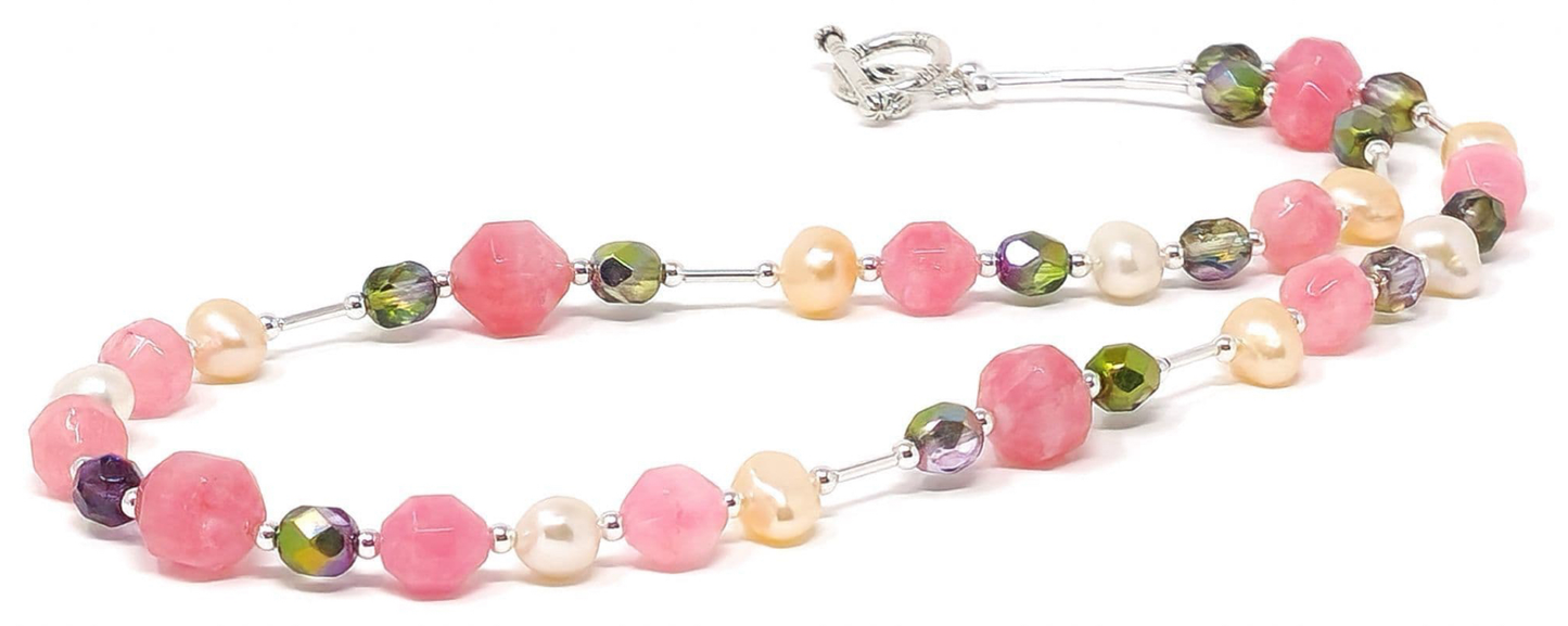 Watermelon 3 Gemstone Necklace