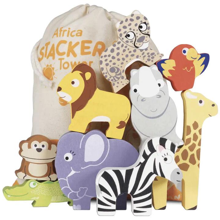 African Animals Wooden Stacking Toy - Gigglewick Gallery