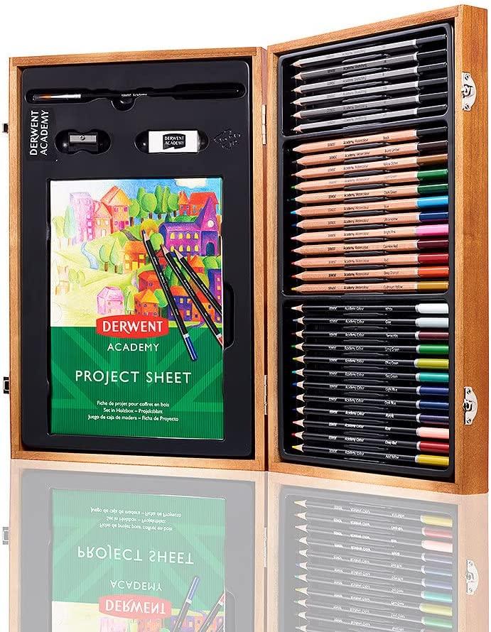 Derwent Academy Drawing Art Set in Wooden Gift Box - Gigglewick Gallery