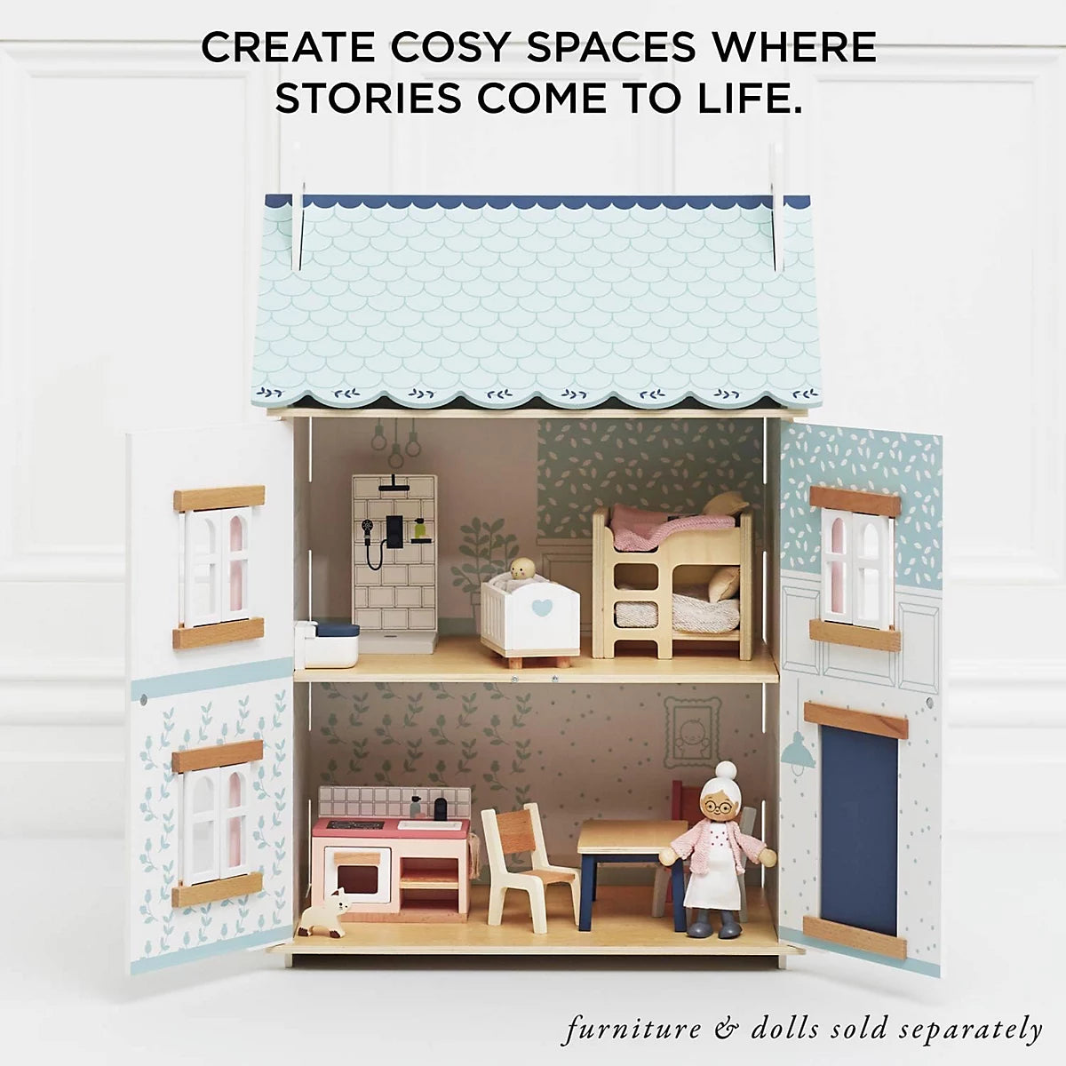 Blue Belle Wooden Doll House