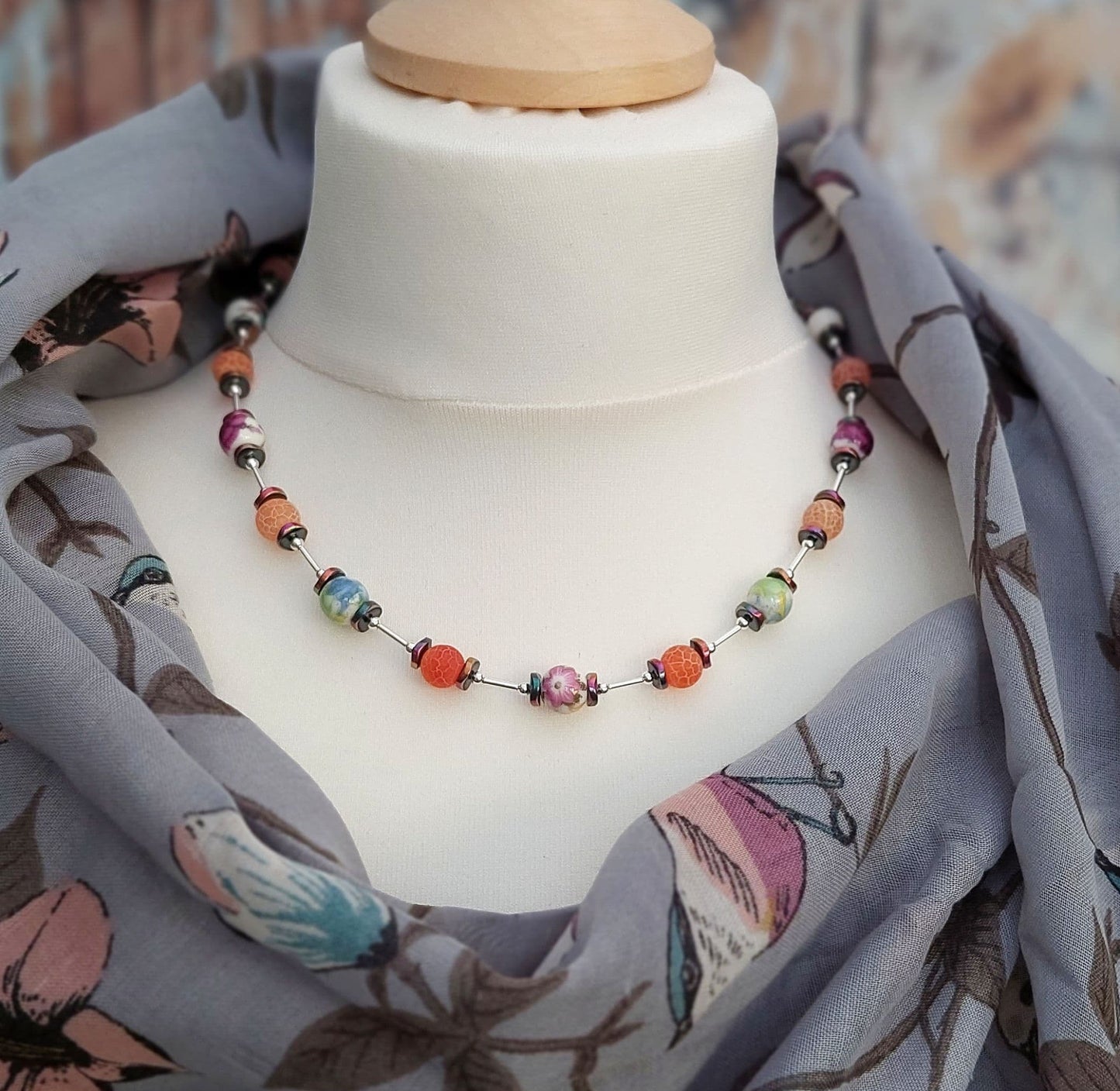 Lily 3 Gemstone Necklace