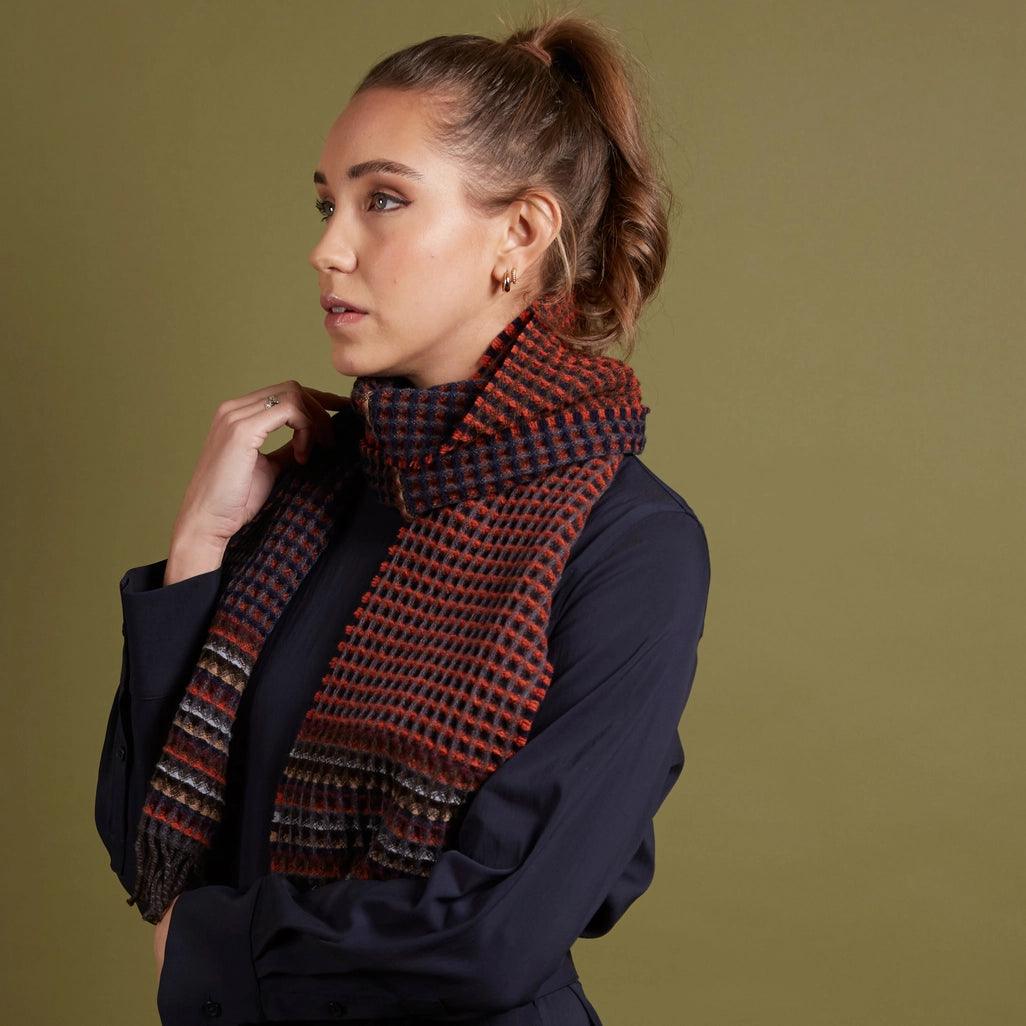 Wainscott Rust Lambswool Scarf - Gigglewick Gallery