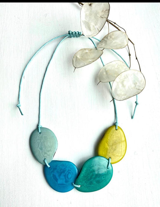 Lydia Zesty Four Bead Tagua Necklace - Gigglewick Gallery