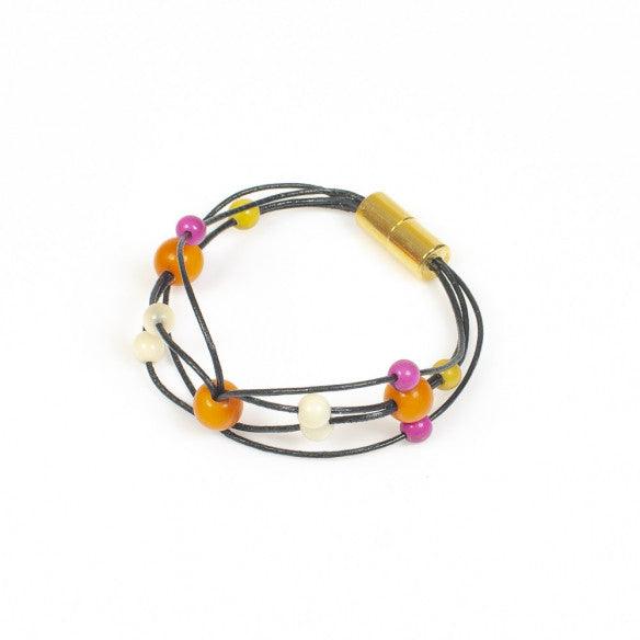 Nodova Bracelet IPONEA Orange / Yellow / Fuchsia / Natural - Gigglewick Gallery