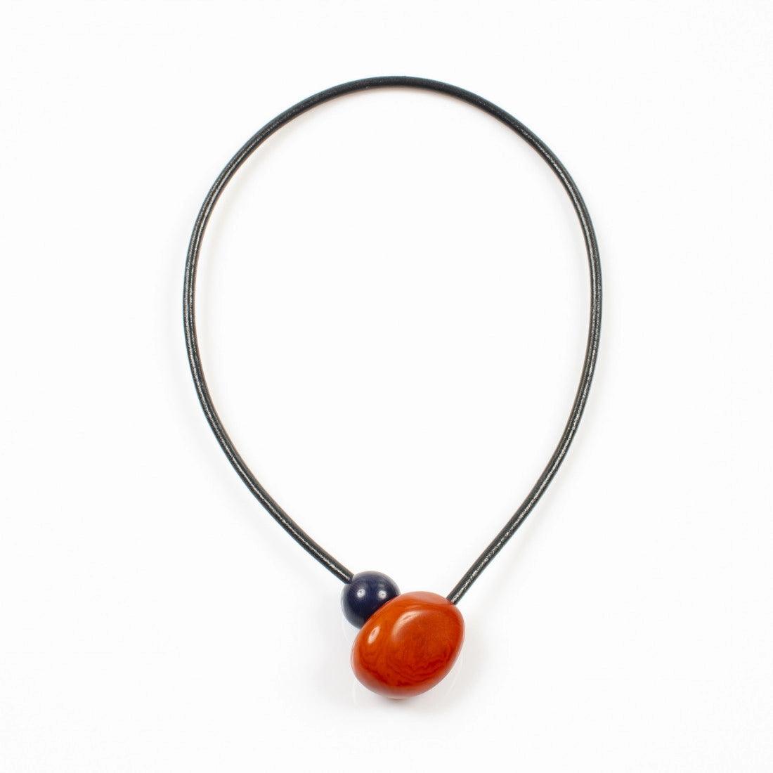 Nodova CESARI necklace Red and Navy - Gigglewick Gallery