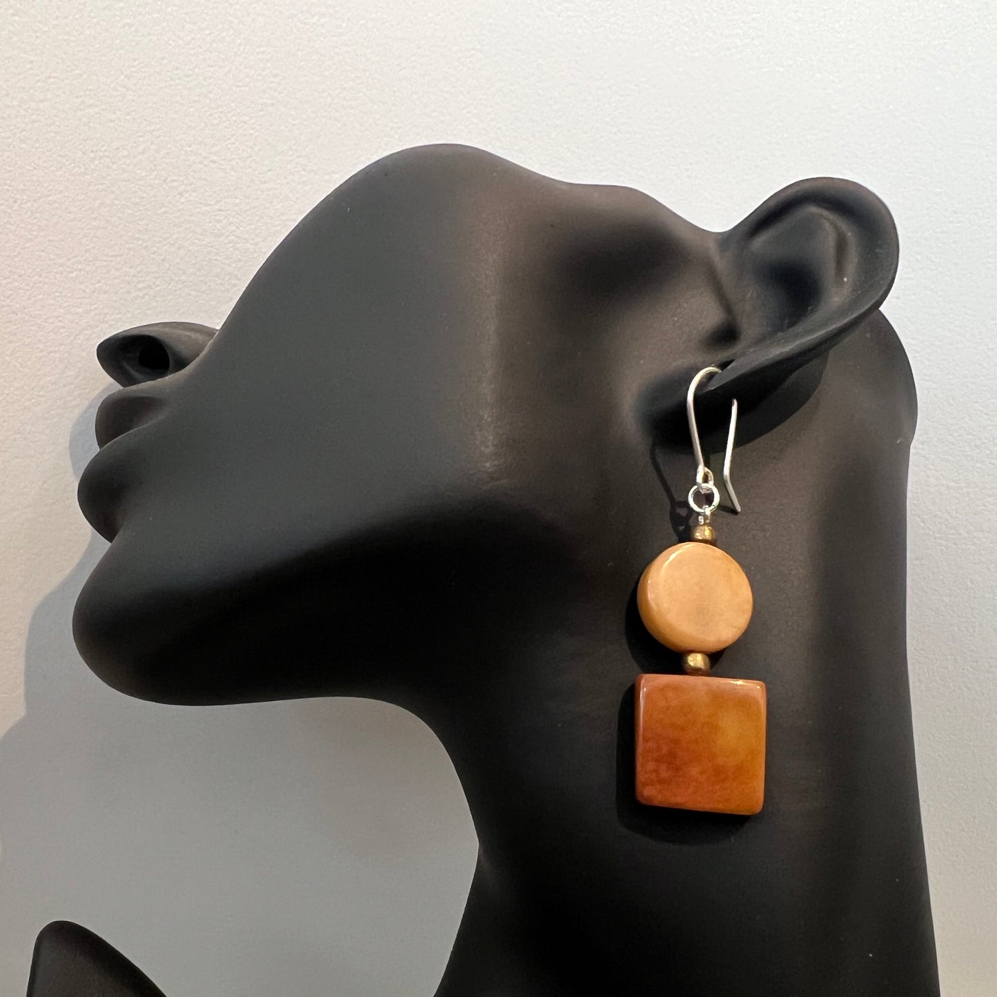 Nodova LUZ Earrings Caramel Coffee - Gigglewick Gallery