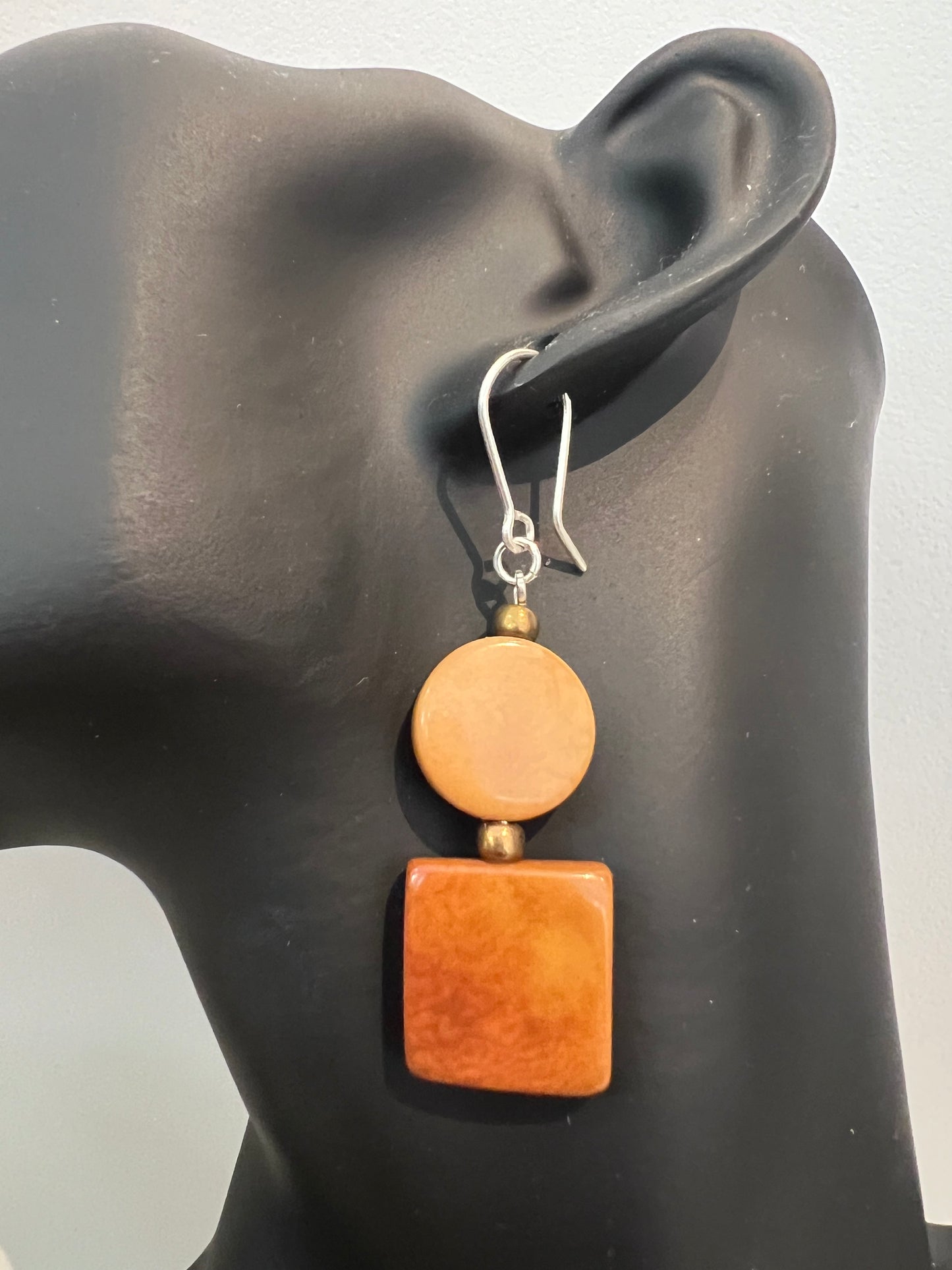 Nodova LUZ Earrings Caramel Coffee - Gigglewick Gallery