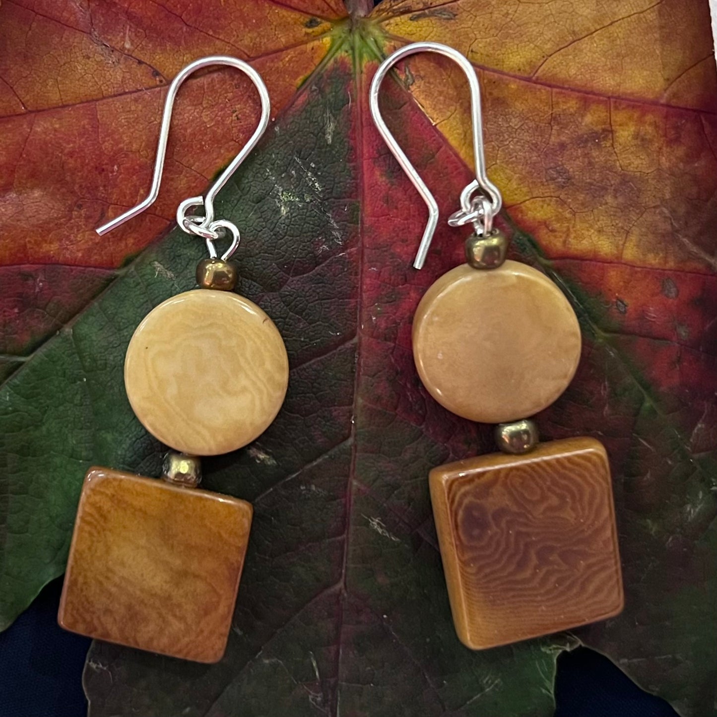 Nodova LUZ Earrings Caramel Coffee - Gigglewick Gallery