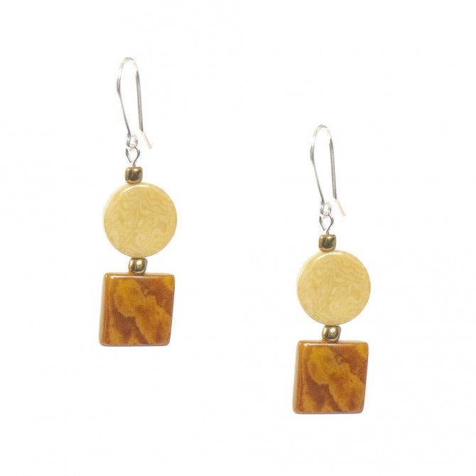 Nodova LUZ Earrings Caramel Coffee - Gigglewick Gallery