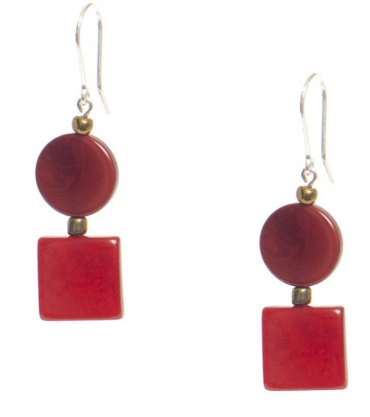 Nodova LUZ Earrings Red Dark Red - Gigglewick Gallery