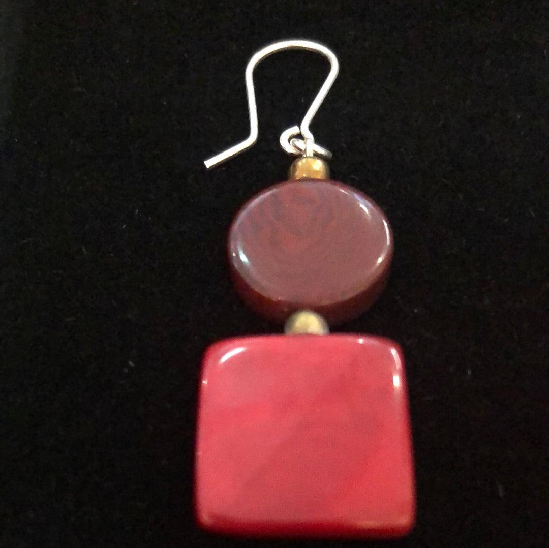 Nodova LUZ Earrings Red Dark Red - Gigglewick Gallery