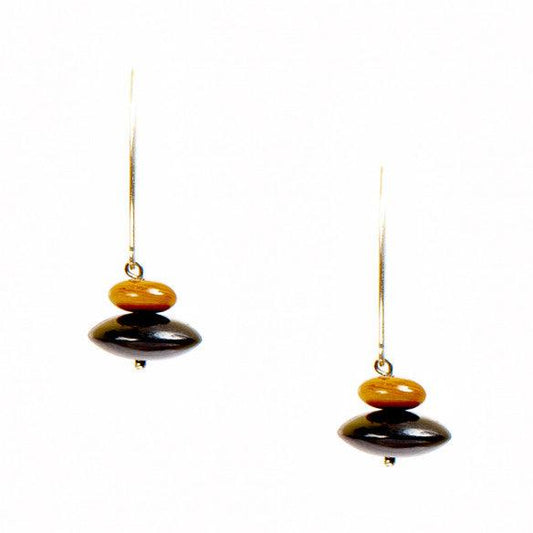NODOVA - Soren Earrings - Black / Coffee - Gigglewick Gallery